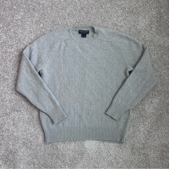 Grayson & Dunn Other - Grayson & Dunn Men’s 100% 2 Ply Cashmere Gray Crew Neck Sweater Size Large